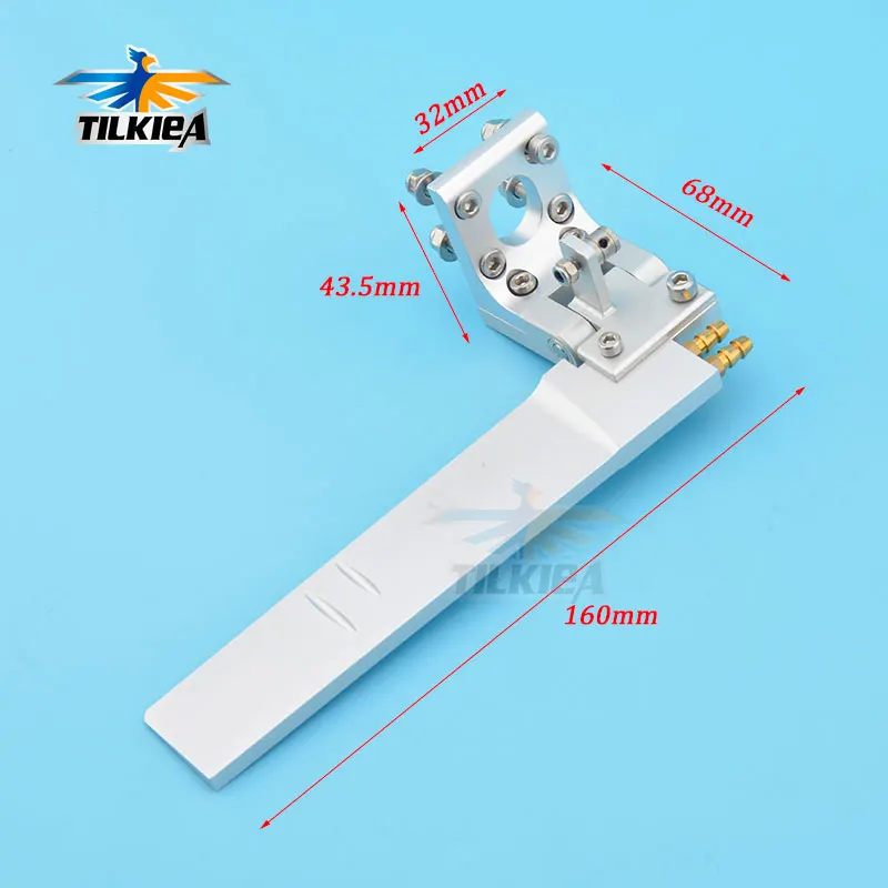 نوعية جيدة CNC سبائك الألومنيوم 68x160mm الدفة مع لاقط المياه المزدوج لقارب Rc #1