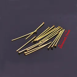 120Pcs/lot 30mm 40mm  Stainless Steel Flat Head Pins Gold Color T Nine Pin Earring Findings DIY Accessories