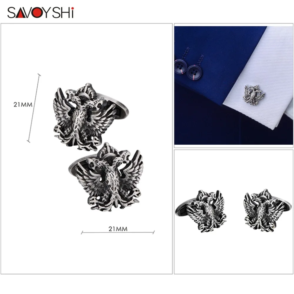 SAVOYSHI 2 colors available Shirt Cufflinks for Mens High quality Vintage Metal Double-headed eagle Cuff links Brand Jewelry
