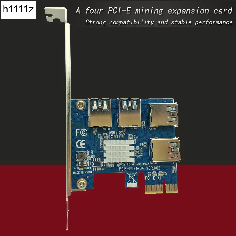 PCI-E 1X to External 4 PCI-e slots Riser Card PCIe 1 to 4 PCI express 16X Adapter PCIe Port Multiplier Card for Bitcoin Miner