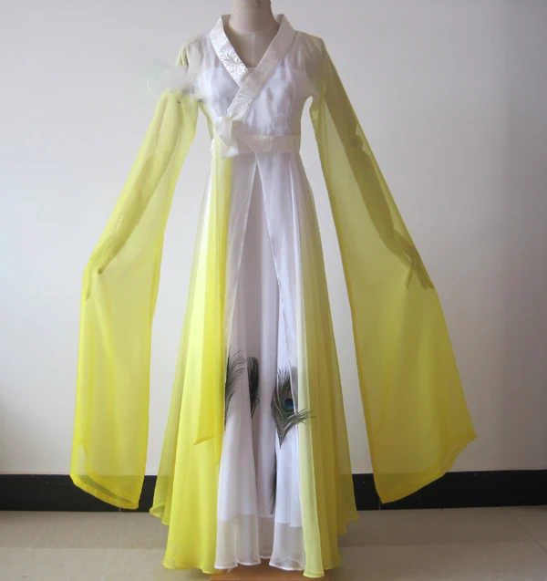 Yellow Classical Dance Costume Hanfu for Movie The Myth Yu Shu Princess Dance Hanfu Yellow Costume