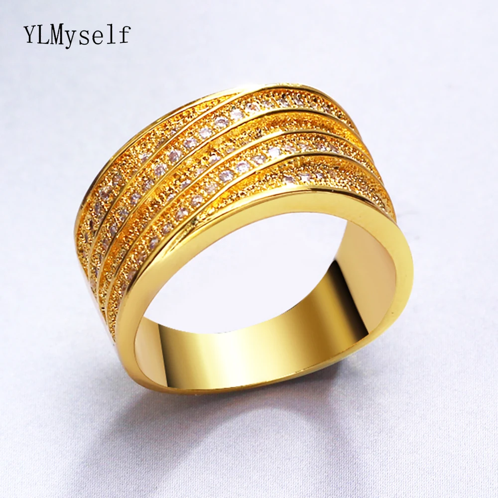 

New arrival brass rings crystal stones Gold-color trendy jewelry elegant jewellery high quality finger ring