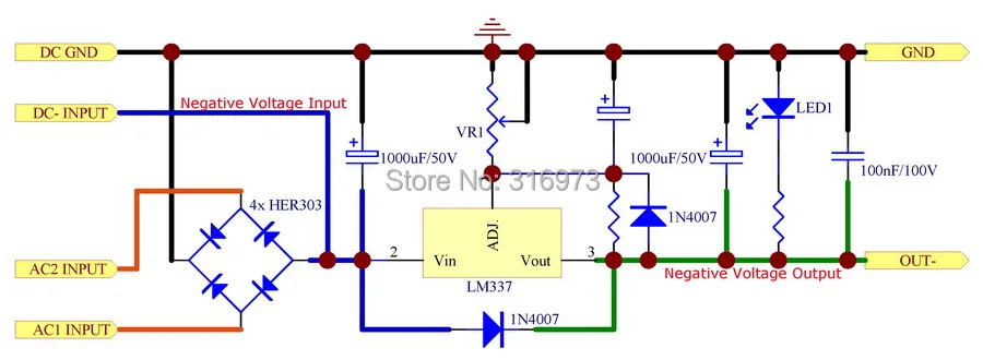 Ujemne 1.25 ~ 37V DC regulowane napięcie moduł regulatora, wysoka jakość.