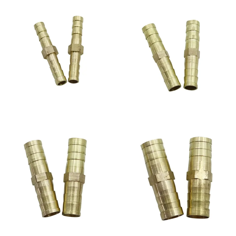 6/8/10/12mm barb Pipe joint Brass Straight Connector Gas Air Fuel Water Pipe Fittings Aquarium Plumbing Tube Adapter 30 Pcs