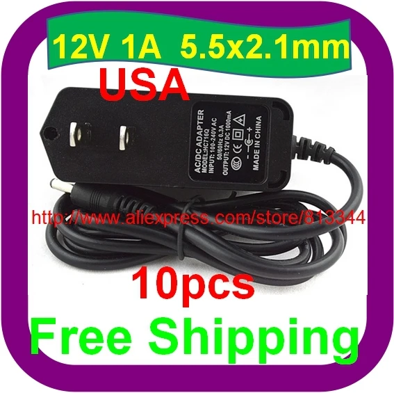 US PLUG AC to DC 12V 1A/1000mA  Power Supply  for CCTV Camera