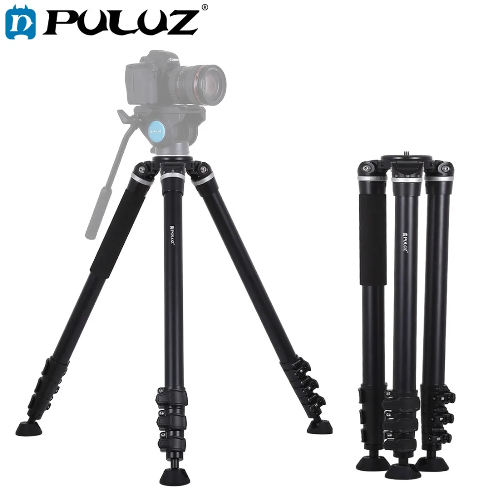 

PULUZ Portable Camera Tripod Professional Traveling Monopod 4-Section Folding Leg Metal Tripod Mount for DSLR / SLR Camera