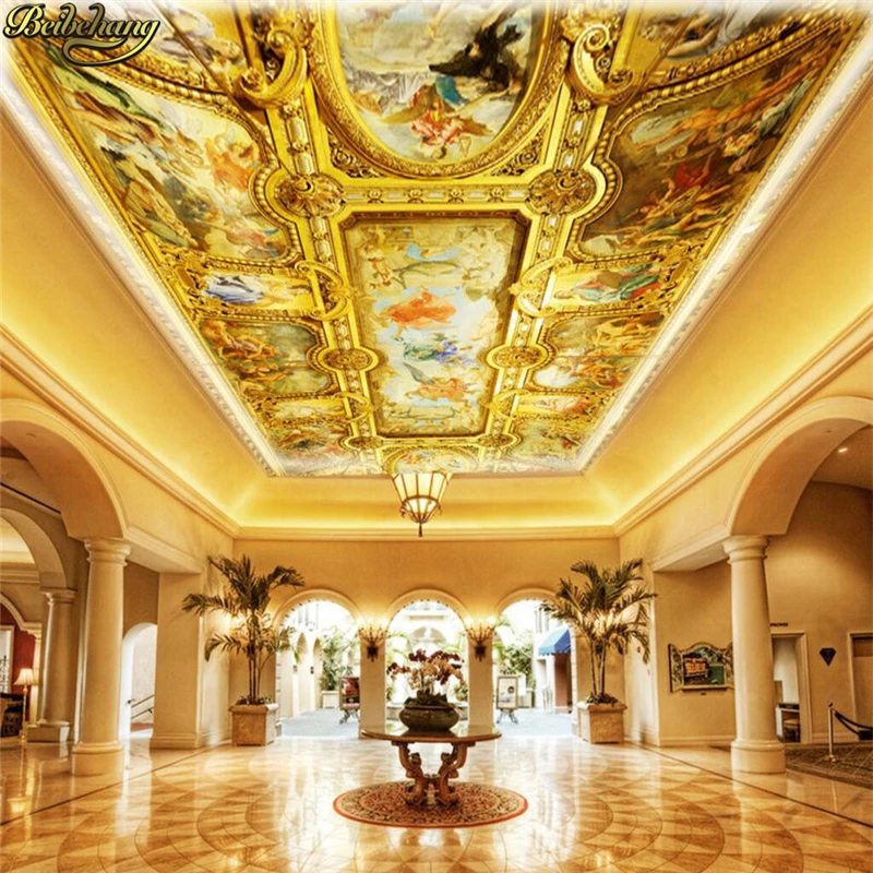 custom papel de parede 3D European ceiling wallpaper Landscape Mural Living Room Bedroom TV Sofa Backdrop Wall paper Covering