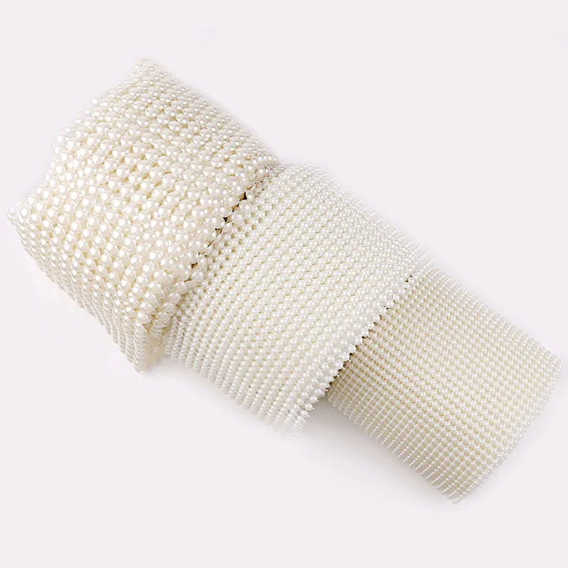 4mm,5mm,8mm 10 Yards 12/18/24 Rows Ivory Half Round ABS Plastic Pearl Beads Chain DIY Garland Wedding Party Decoration