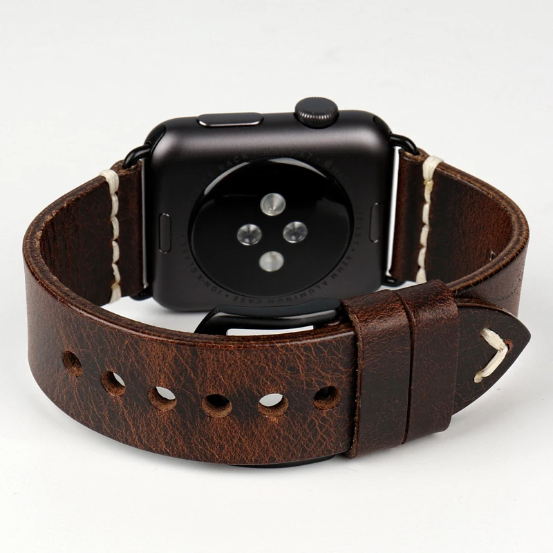 Top Leather Strap For Apple Watch Band 45mm 41mm 44mm 40mm 42mm 38mm Series 9 8 7 6 SE 5 4 3 iWatch Bracelet Watchband