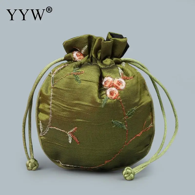 140x120mm Satin Drawstring Chinese Silk Brocade Pouches Bag Damask Jewelry Packing Pouch Christmas Gift Bag Embroidered 10pc/Lot