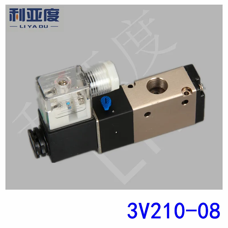 3V210-08 G1/4 Pneumatic components Two tee Solenoid valve DC12V DC24V AC110V AC220V