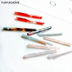 Purplegrapeシンプルな日本と韓国のファッションアクリル長く細い棒大理石のペンダントイヤリングアクセサリーdiy素材8パック