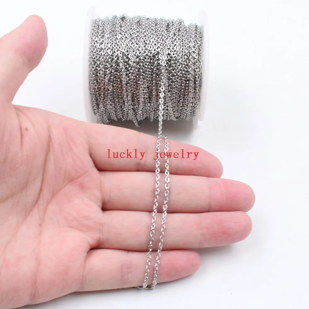 

in bulk 10meter/ lot 1.5mm thin Stainless Steel Cross rolo Link Chain Jewelry Finding /Marking Chain DIY