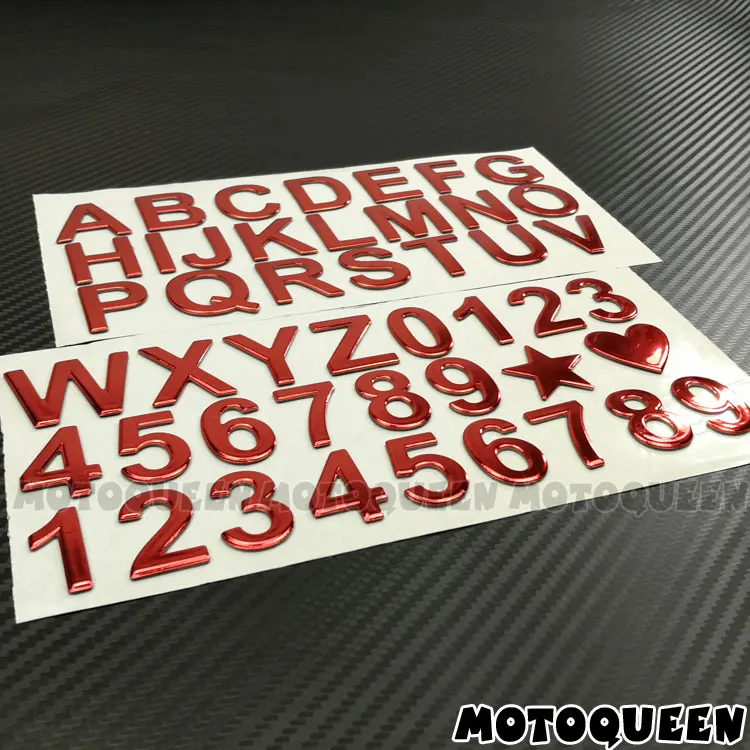 3D arabski numer angielska litera cyfrowy motocykl naklejki do stylizacji samochodu naklejki DIY słowo odznaka dekoracja 28mm wysokość numer adresu — zdjęcie 5