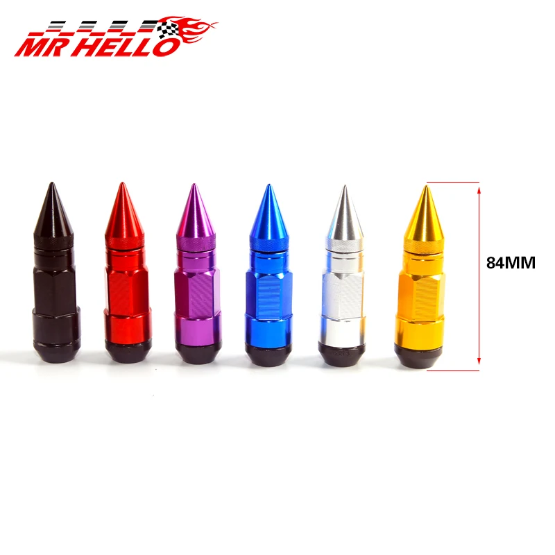 mrhello Car Styling Wheel Nuts M12X1.5/M12X1.25 Racing Composite Nut Anti Theft Steel Lock Wheel Lug Nut Bolt With Spikes