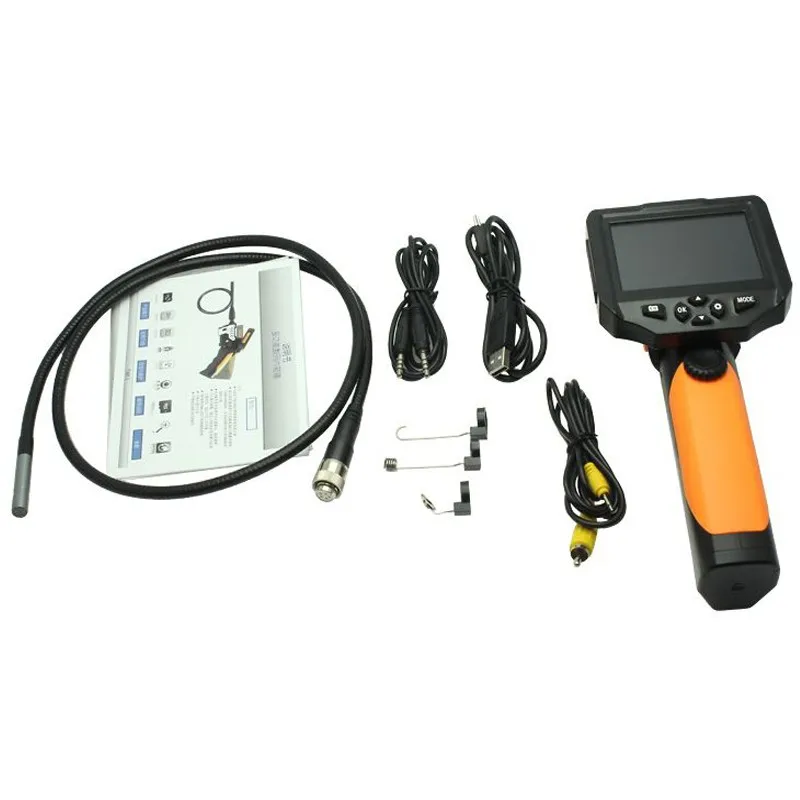 Portable Digital Video Recording Endoscope with 3.5 Inch Full Color LCD Screen 8.2mm Diameter Slim Probe with 6 Adjustable LED