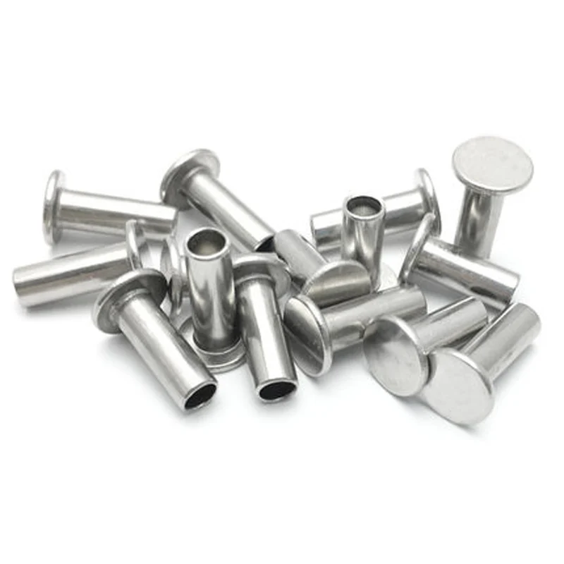 10pcs M5 304 stainless steel Flat head semi-tubular rivet Hollow rivets GB875 6mm-20mm Length