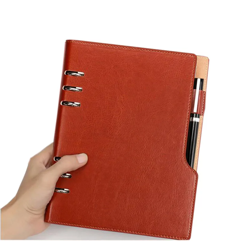 A5 Leather Cover Spiral Notebook Ring Binder Index Dividers Pen Holder Filler Diary Agenda Planner Accessories Journal