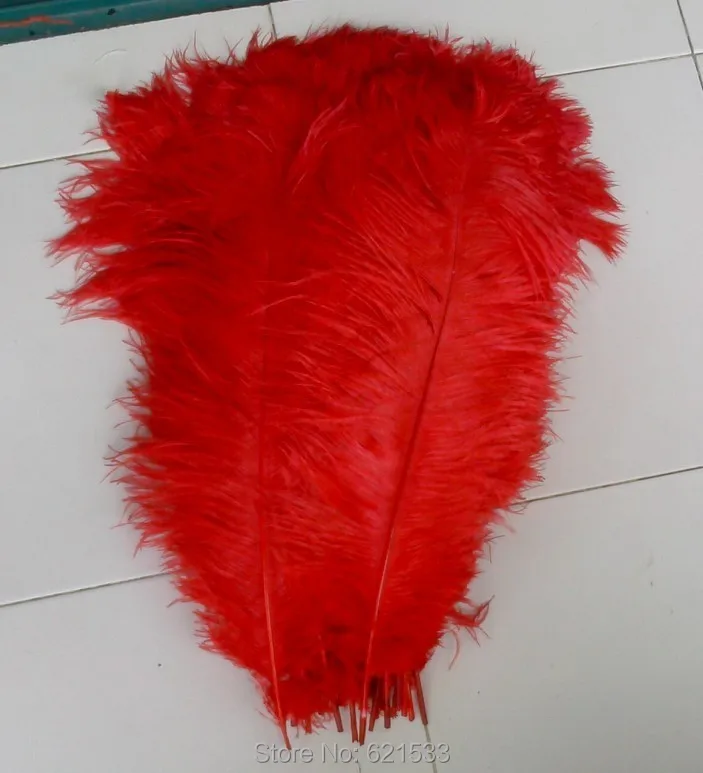 Wholesale!30PCS beautiful wedding feather ostrich feather 20-22inches 50-55cm dyed red colour