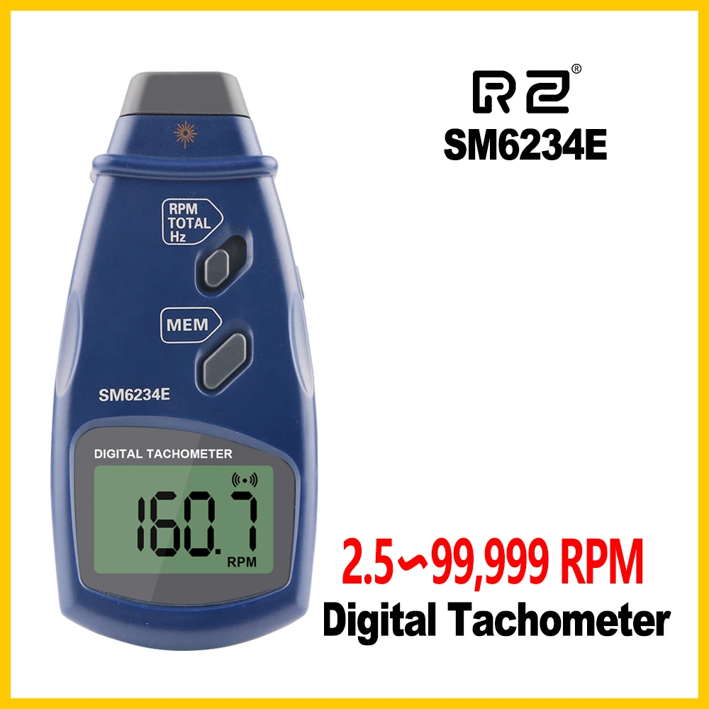 Hand-Held Non-contact Photoelectric Pro Laser Tachometer RPM Meter Speed Digital Tachometer SM6234E