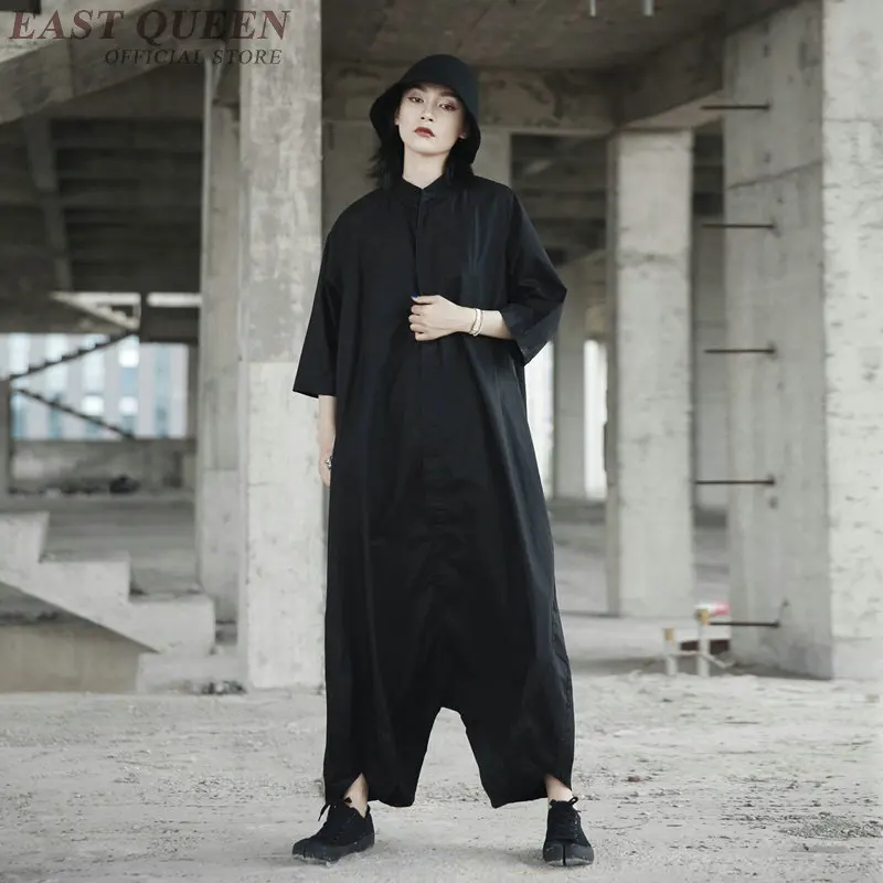 Wanita Longgar Celana Kodok Modis Streetwear Solid Polyester Romper Wanita Jumpsuit Menggabungkan Panjang Penuh dengan Saku DD483 F