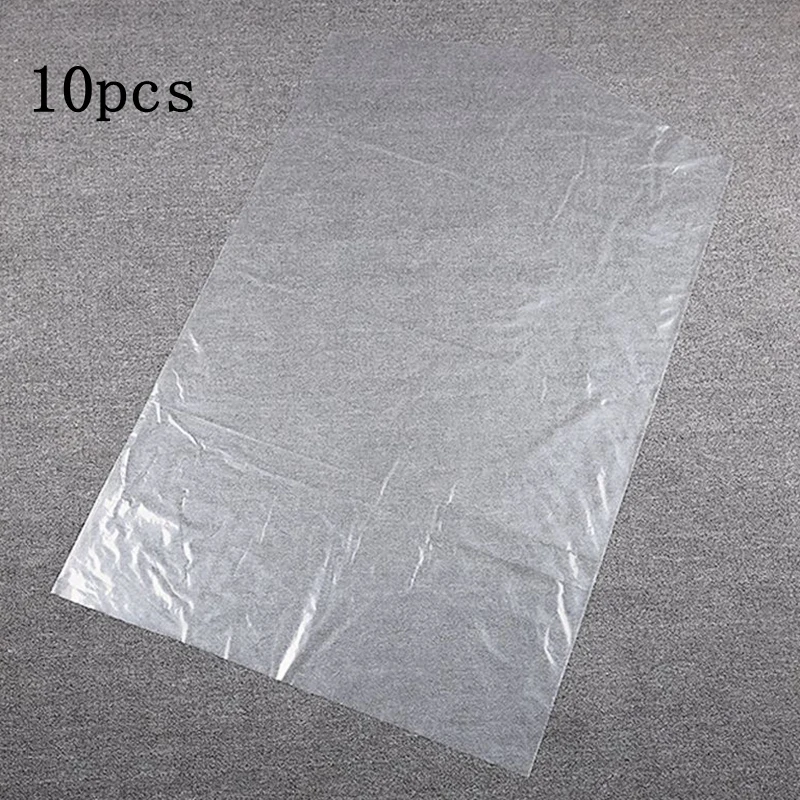 10pcs Clear Polythene Garment Suit Cover Plastic Dry Cleaner Clothes Dress Bag YYY9777