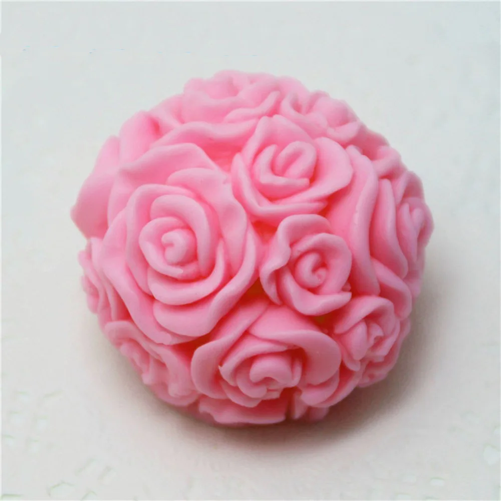 3D Rose Flower cluster shape  Silicone Soap Molds Candle Mould Fondnant Cake Decorating Tools