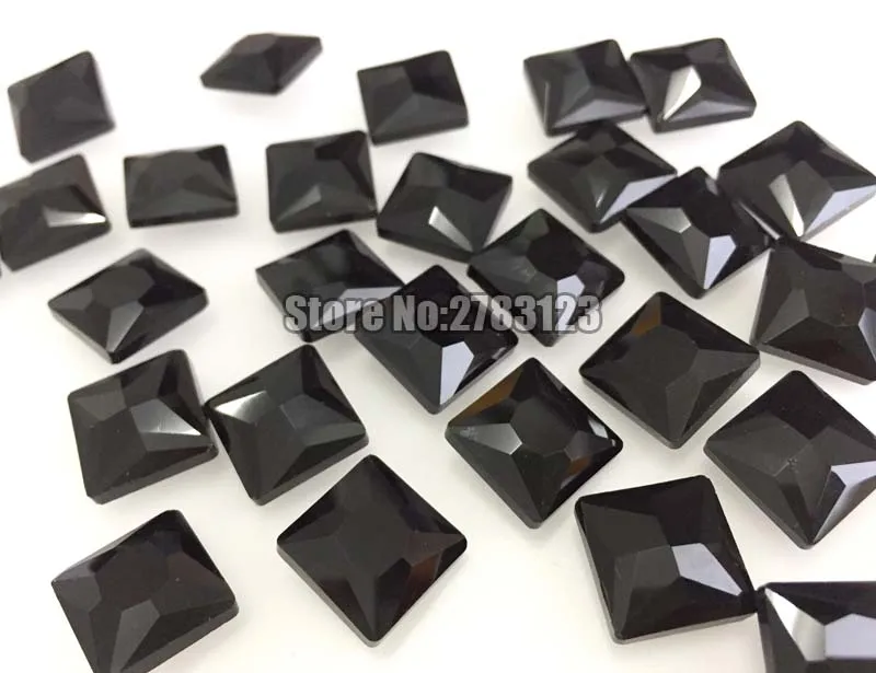 Balck Square shape pointback loose rhinestones,nail airt Mobile decoration DIY Clothing accessories 50pcs/pack SWZP002