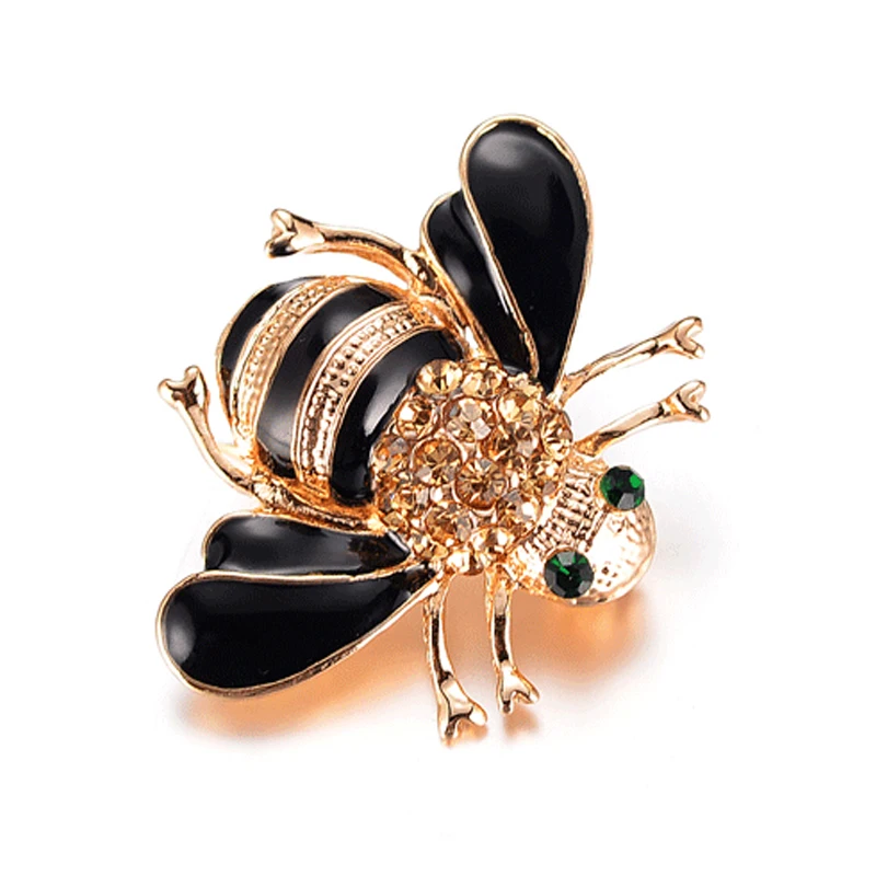 Bee Brooches Enamel Esmalte Broches  Color Champagne Rhinestone Hijab Pins juego de tronos Halloween joyas High Quality