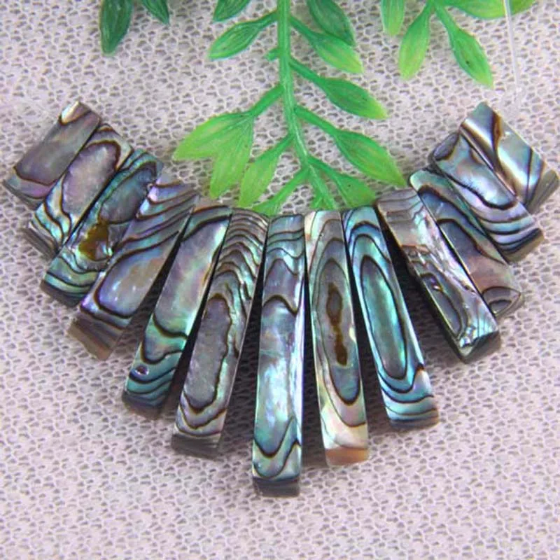 

Natural New Zealand Abalone Shell Pendant Jewelry Bead Strand 13PCS S161