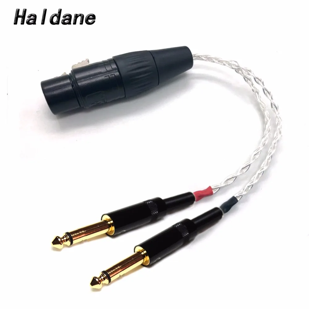 

Haldane 4-pin XLR Female Balanced to Dual 1/4 6.35mm Male TRS Audio 8 cores Silver Plated Upgrade Cable