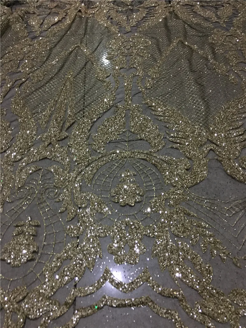 

Gold glitter black mesh African tulle mesh lace fabric best quality glitter glued glitter net lace fabric for wedding H-1943