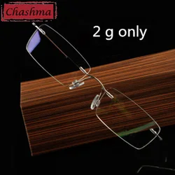 Chashma Brand armacao para oculos de grau masculino Eyewear Frames 2 G Titanium Light Rimless Glasses Frame for Man and Woman