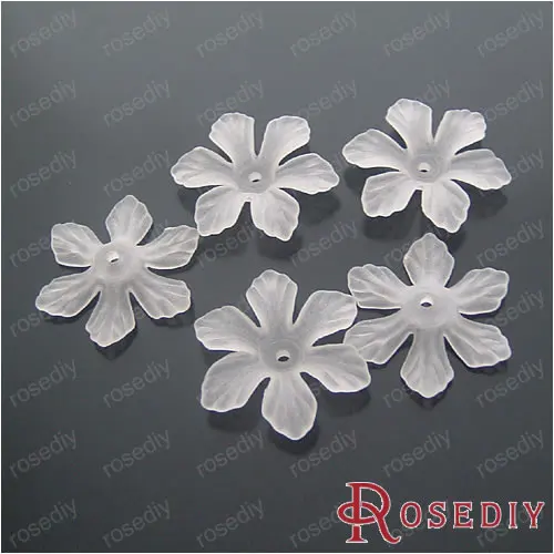 

Wholesale 26mm Smoke White Flower Acrylic Beads Diy Jewelry Findings Accessories 120g Roughly 160 Pieces(JM6187)