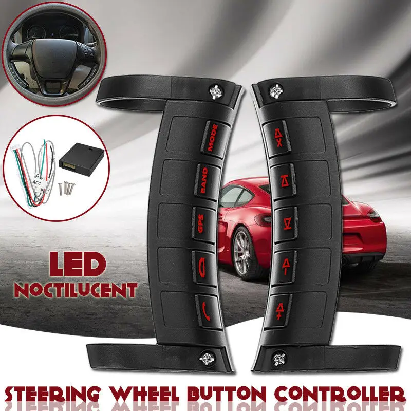 Universal Remote Control Car Steering Wheel Button Remote Control Bluetooth DVD Navigation Button Remote Controller LED Wireless