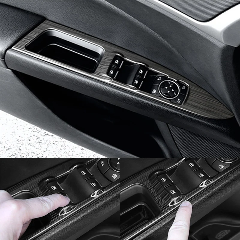 LENTAI 4pcs Auto Car Styling Stainless Steel Window Lifter Botton Panel Cover Stickers For Ford Mondeo MK5 2017 2018 Accessories