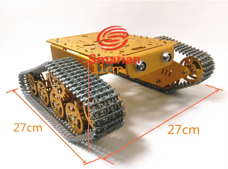 Official smarian T300 -MT, All Metal Tank, Metal Tracks, Aluminum alloy smart tank chassis with robot arm interface, for DIY, R