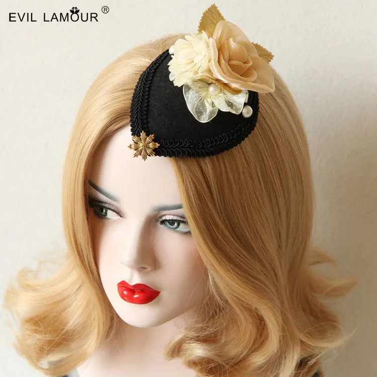 

Princess Gothic lolita hair accessories Fashion headdress flower stage The little hat Birthday dinner hair ornament FJ - 28