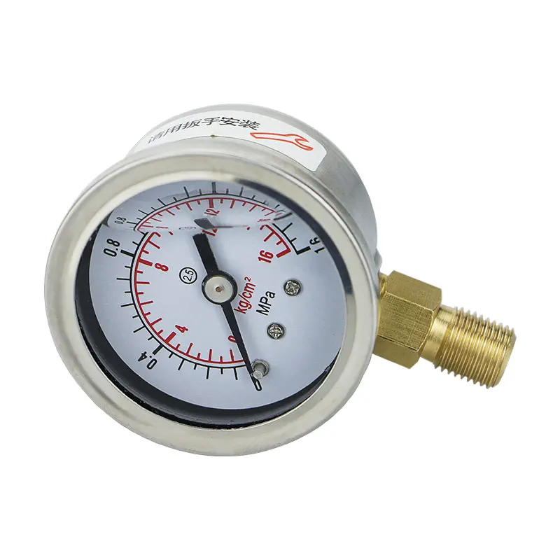 YN40 مواد من الستانلس ستيل زلزالية ضغط الزيت خيط ضغط المياه M10 * 1 NPT1/8 1/4