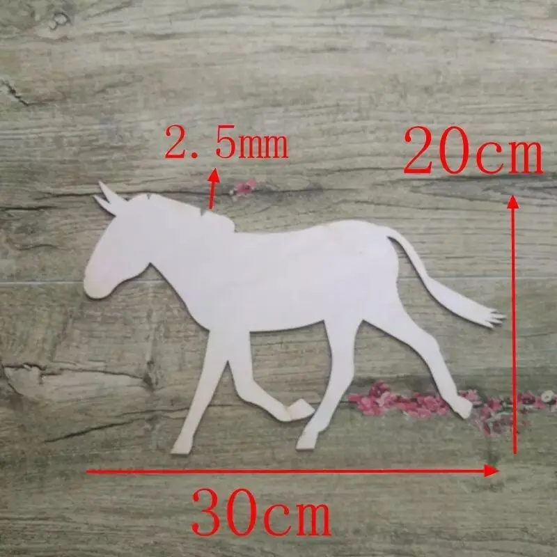 

2x Wooden Horse Shape for Crafts Laser Cut Horse Lover Gift toy 30*20cm