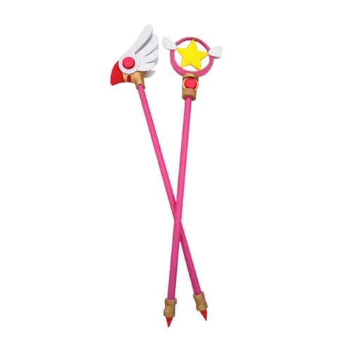 Brdwn Cardcaptor Sakura Kinomoto Birds Head Stars Cosplay Handmade Magic Wand Staff