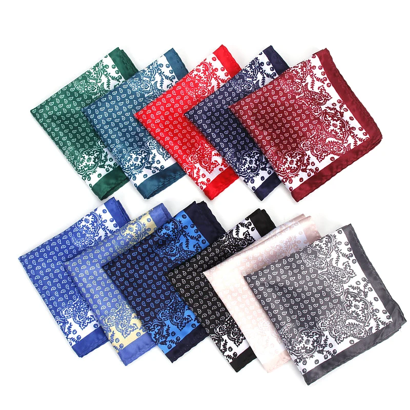 Brand Nieuwe mannen Zakdoek Vintage Paisley Print Pocket Vierkante Zachte Zijde Zakdoeken Wedding Party Business Hanky Borst Handdoek Gift