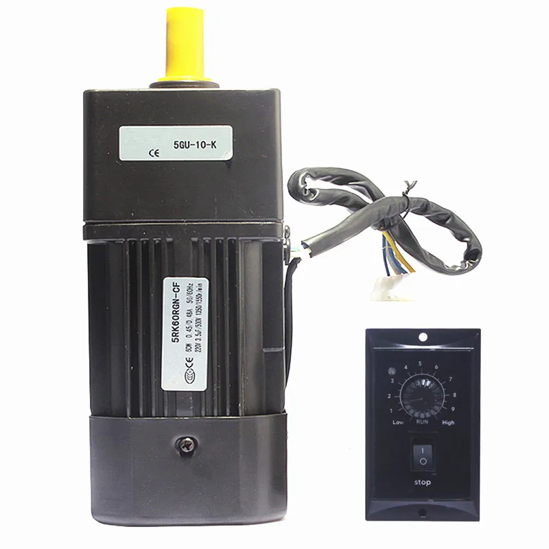 60W 220V AC gear motor Reduction ratio 1:10 135 rpm,Forward/Reversal turn variable speed motor,motor governor Controller,J17186