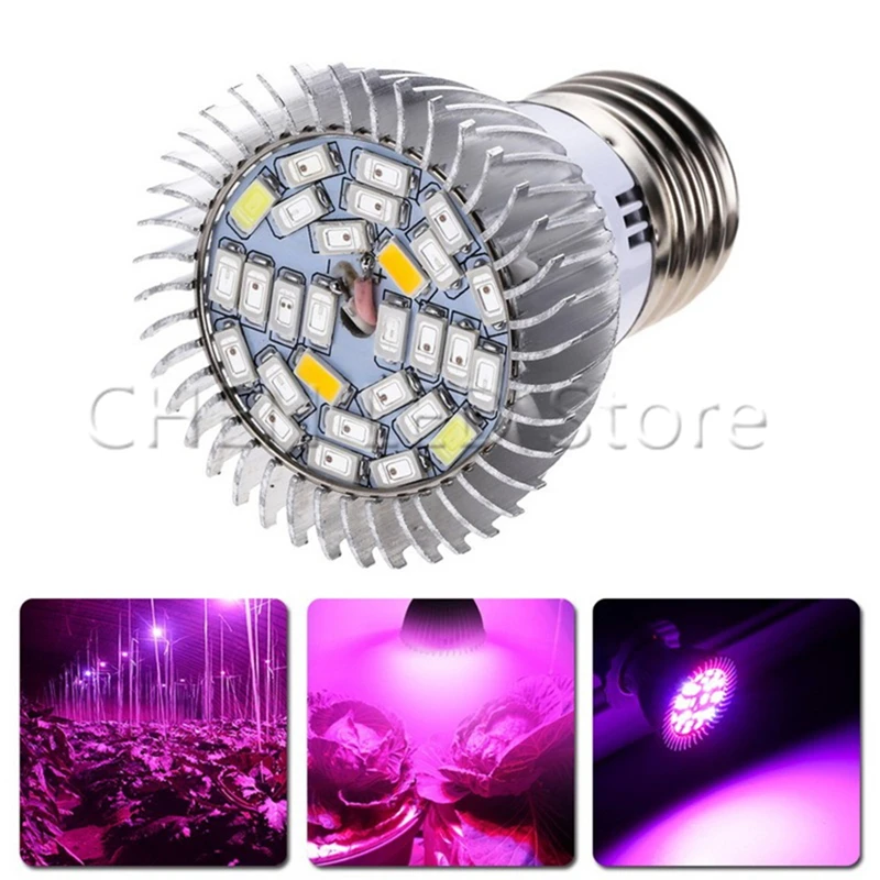 

10X LED 28W Full Spectrum GU10 E27 E14 28LEDs Grow Lights 85-265V Plant Lamp Blub for Indoor Hydroponics Growing Box Greenhouse