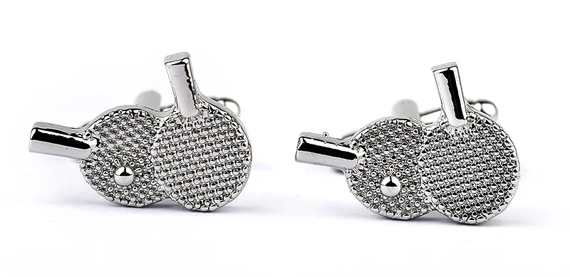 New Luxury Birthday Gifts Brand Cuff Button French Cufflinks For Men Table Tennis Shirt Racket Ping Pong Sport Cuff Button