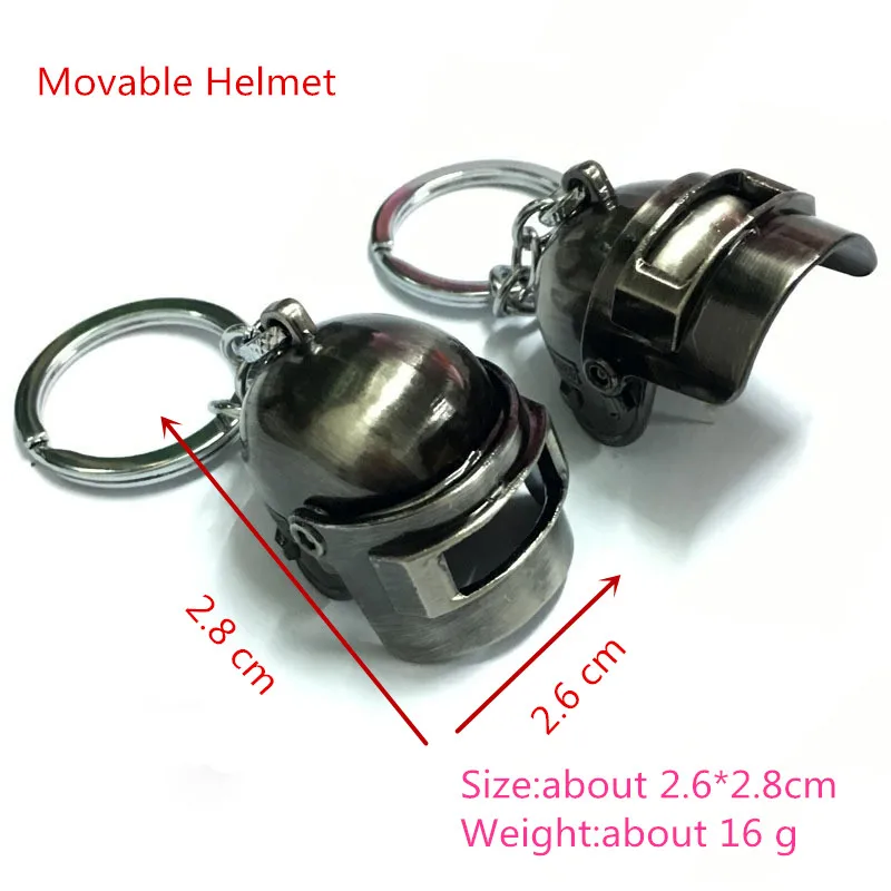 PUBG Cosplay Costume Keychain Movable Helmet Backpack Pan Alloy Model Key Chain llaveros 98K AWM Mini Pendant llaveros