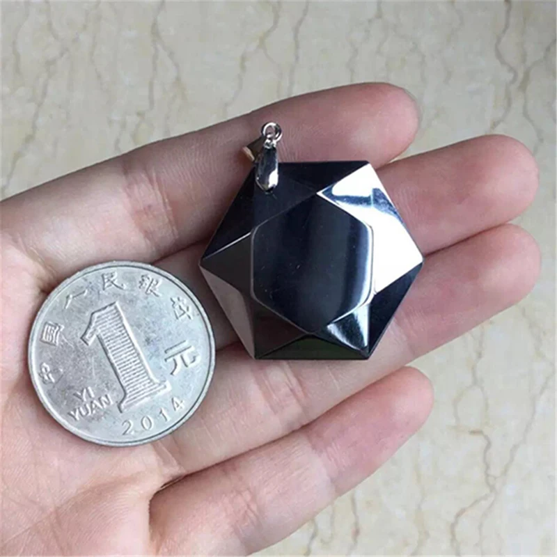 Wholesale Genuine Terahertz Natural Stone Pendants Six Stars Pendant Necklace Health Energy Powerful Luck Stone Fashion Jewelry