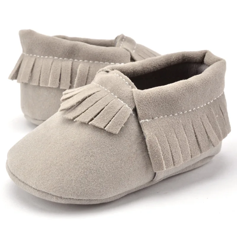 2018 Hot Sale PU Suede Leather Newborn Baby Boy Girl Baby Moccasins Soft Moccs Shoes Bebe Fringe Soft Soled Non-slip Shoes