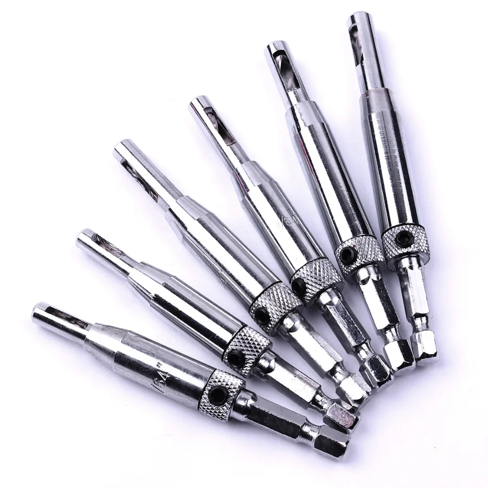 Brocas para centralização automática de alta qualidade, 6 tamanhos 1/4, hss, conjunto de brocas para porta de armário, 5/64 ", 7/64", 9/64 ", 11/64"