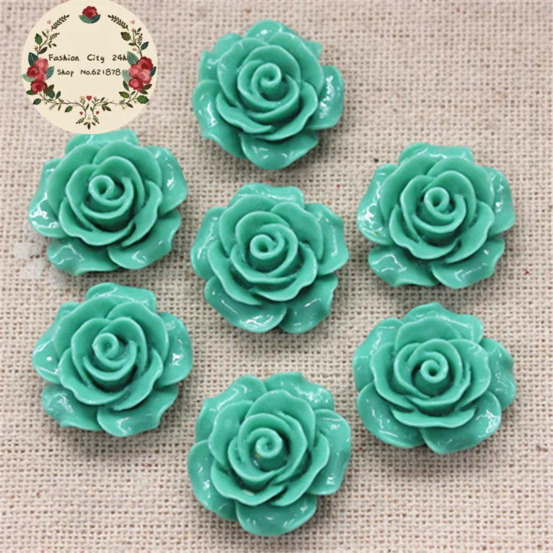 Flor de Camelia de resina, cabujón plano, álbum de recortes DIY, fabricación de manualidades decorativas, 15 colores a elegir, 20mm, 30 piezas